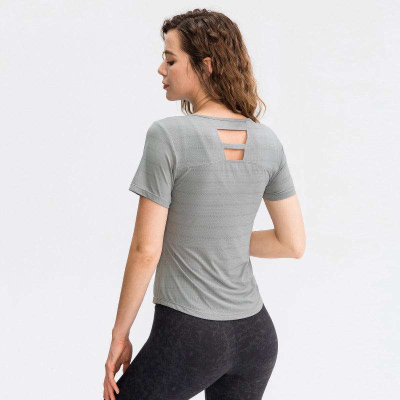 Cheky - Women's Loose Yoga Clothes With Short Sleeves