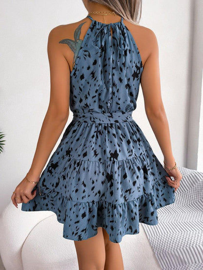 Cheky - Casual Leopard Print Ruffled Swing Dress Summer Fashion Beach Dresses Women