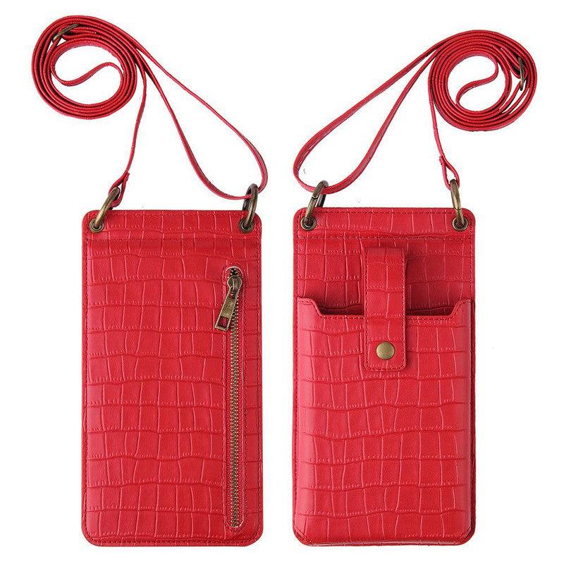 Cheky - Multi-function Crossbody Bags For Mobile Phone Crocodile-pattern Wallet Card Holder