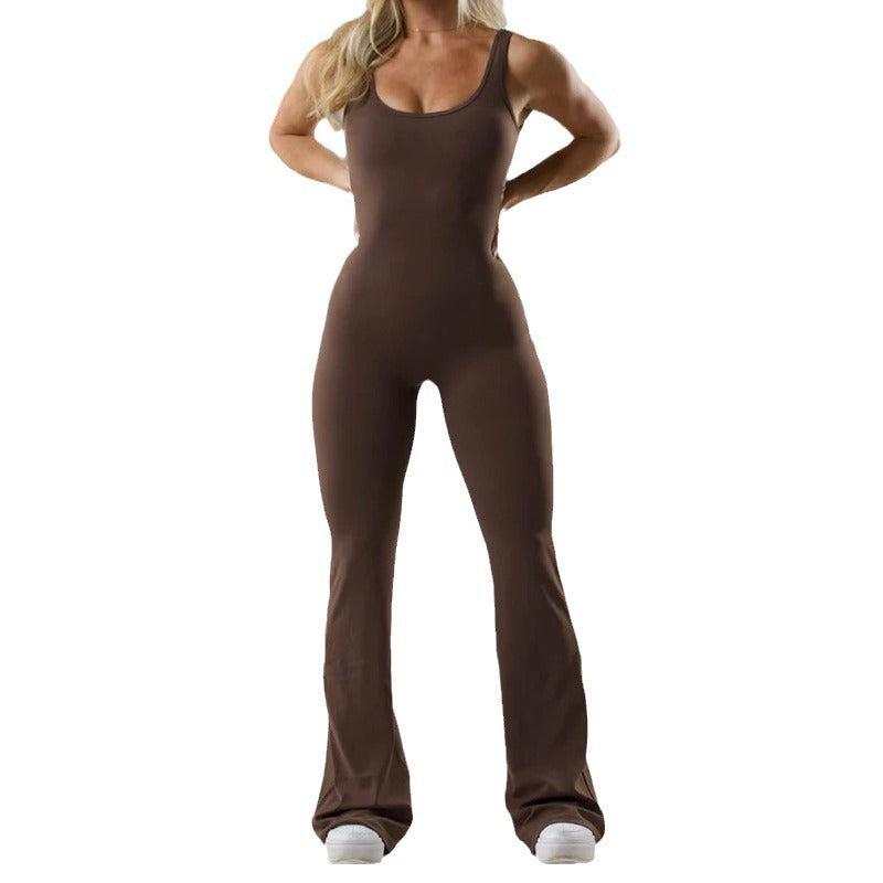 Cheky - Tight Yoga Bodysuit Casual Hollow Seamless Womens Clothing