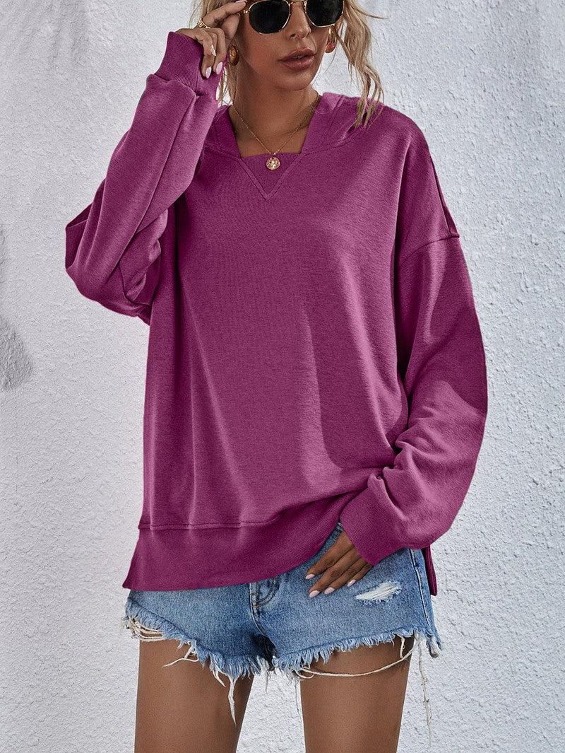 Cheky - Women's Hoodie Sweatshirt Sports Casual Candy Color Long Sleeve Tops Clothes