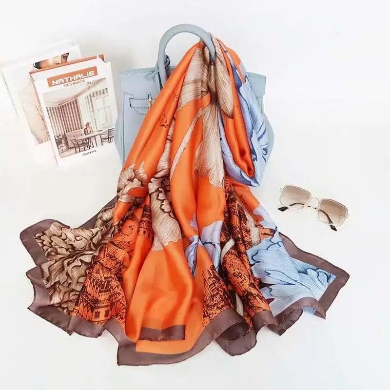 Cheky - All-in-one Sunscreen Shawl Travel Silk Scarf Women's Beach Towel