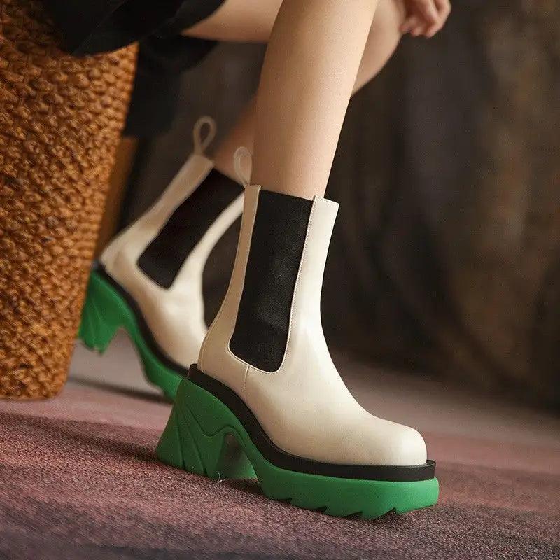 Cheky - Autumn And Winter New Korean Women Thick Heel