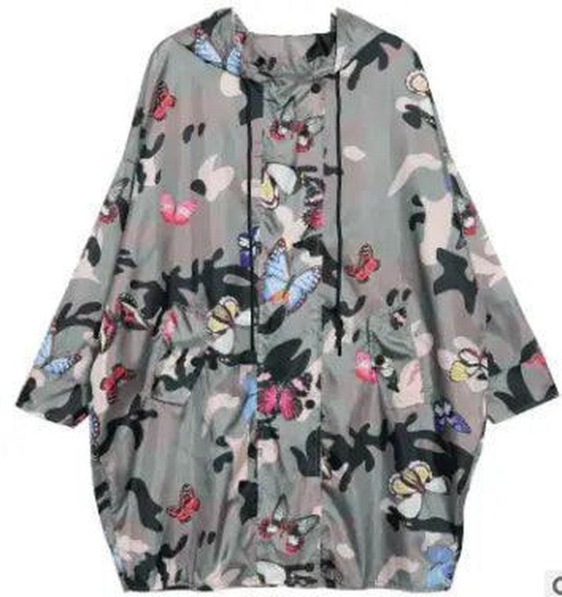 Cheky - Camouflage butterfly printing new hooded sunscreen shirt