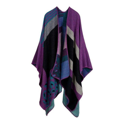 Cheky - Elegant Large Plaid Cashmere Scarf