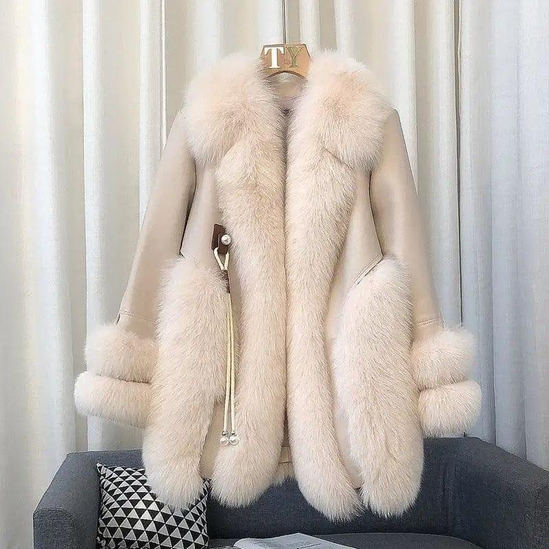 Cheky - High-end Imported Whole Skin Fox Fur Coat Female