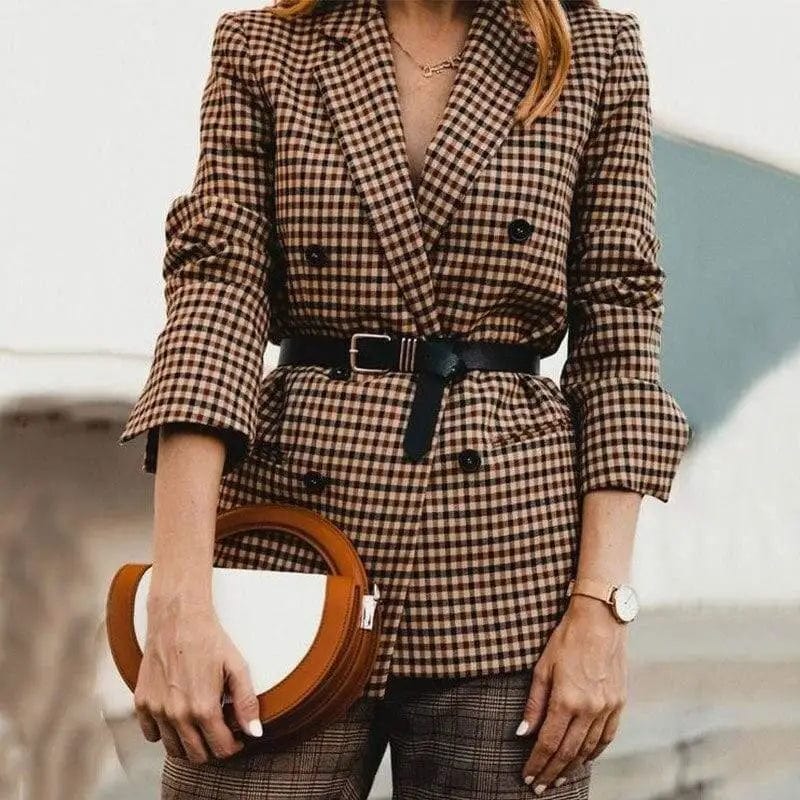 Cheky - Plaid coat ladies small suit