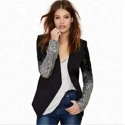 Cheky - Women Thin Jacket Coat Spring Autumn Long Sleeve Lapel