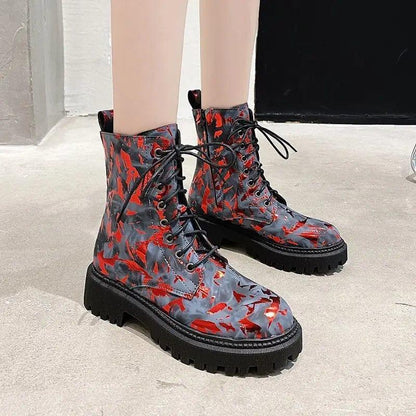 Cheky - Printed Martin boots women