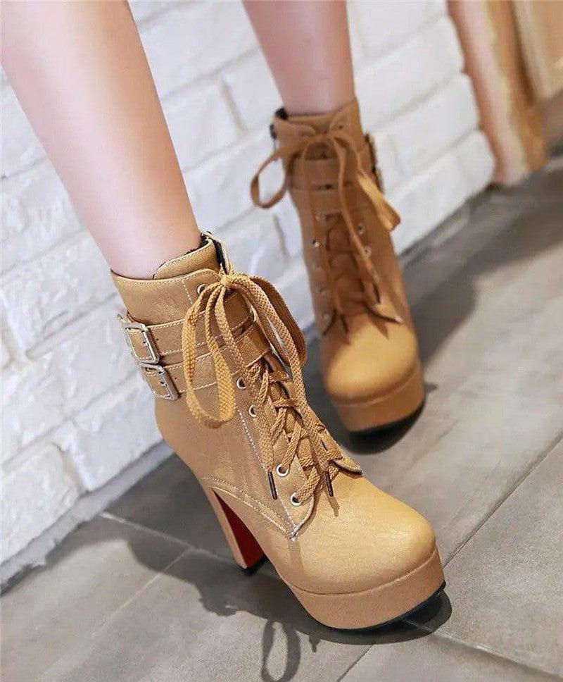 Cheky - Ultra-heeled chunky heel women boots